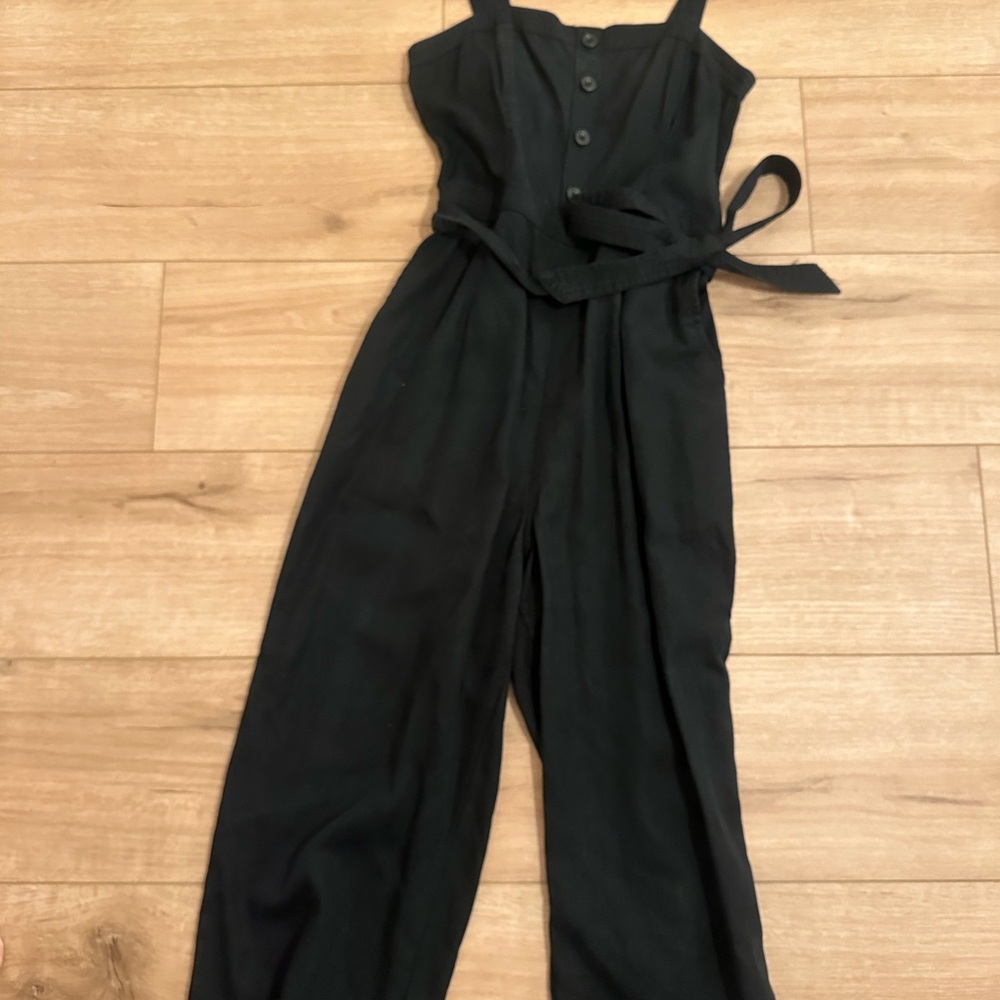 Abercrombie & Fitch Black Button-Front Jumpsuit